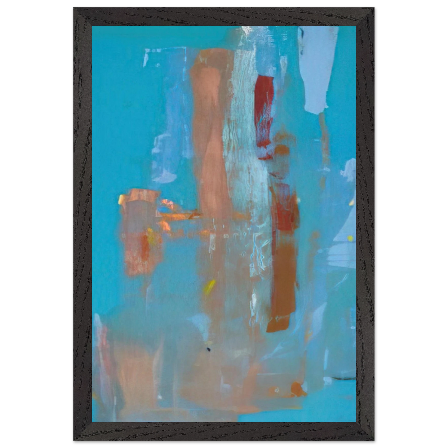 Helen Frankenthaler - In on Blue - 1976 Wall art - 60x90 cm / 24x36 inches - Premium Wooden Framed Poster With Fine Art Paper-canvas - White frame