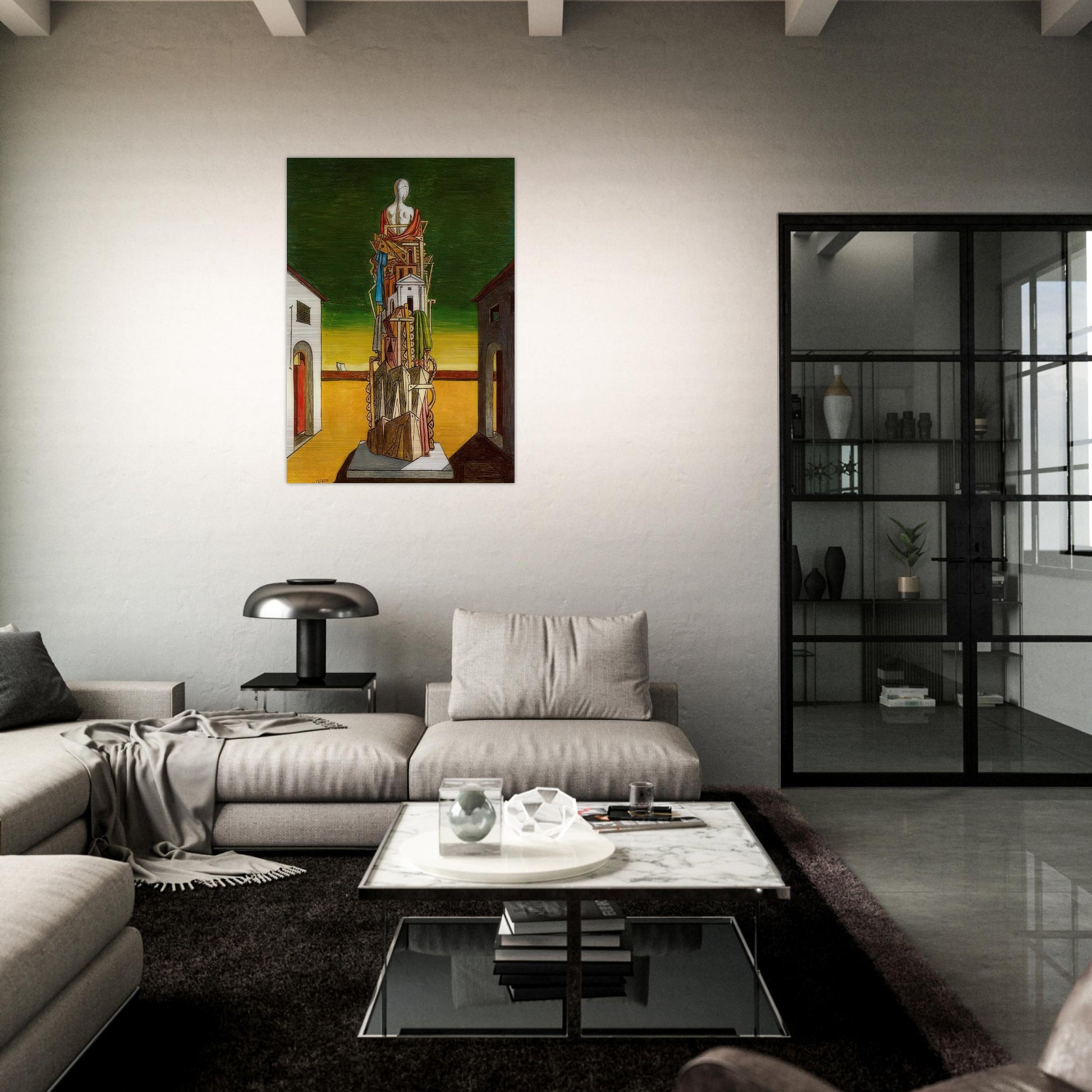 THE GREAT METAPHYSICIAN 1971 - Giorgio de Chirico Brushed Aluminum Print - 70x100 cm / 28x40 inches | Giorgio de Chirico Aluminum Print | Giorgio de Chirico Prints