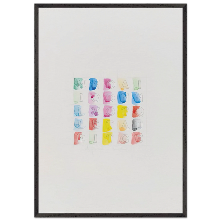 MILLENOVECENTOTTANTACINQUE 1985 - Alighiero Boetti 70x100 cm / 28x40 inches Framed Art Print – Black Wooden Frame