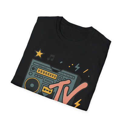 Retro MTV Vintage Luipaardprint Muziek Televisie Grafisch T-shirt 80s 90s Throwback Unisex Band Shirt Dierenprint Rockstijl T-Shirt