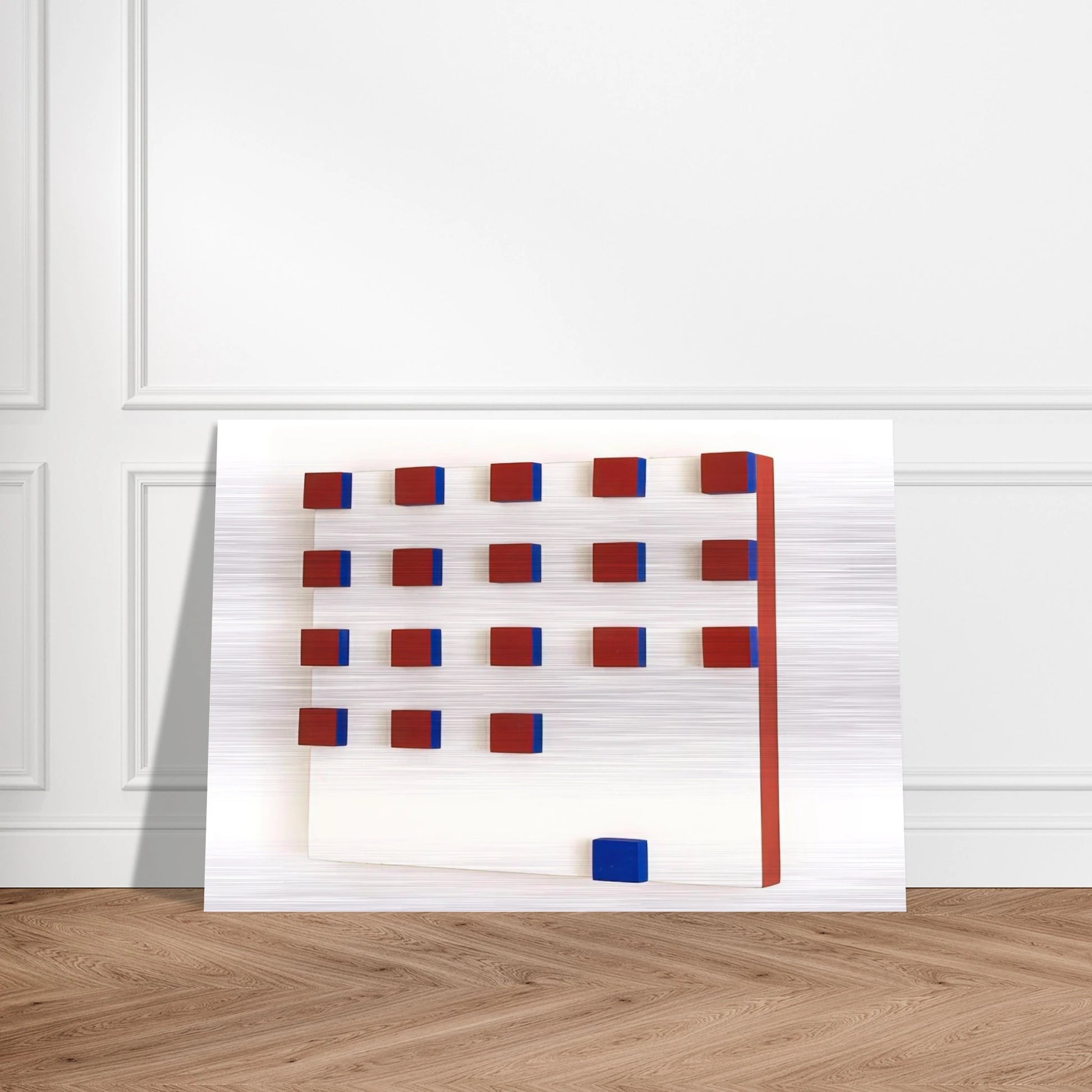 Relief in Red and Blue - 1956 - Lygia Pape Brushed Aluminum Print - 70x100 cm / 28x40 inches | Lygia Pape Aluminum Print | Lygia Pape Prints