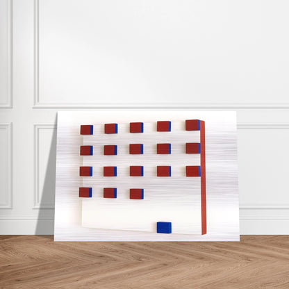 Relief in Red and Blue - 1956 - Lygia Pape Brushed Aluminum Print - 70x100 cm / 28x40 inches | Lygia Pape Aluminum Print | Lygia Pape Prints