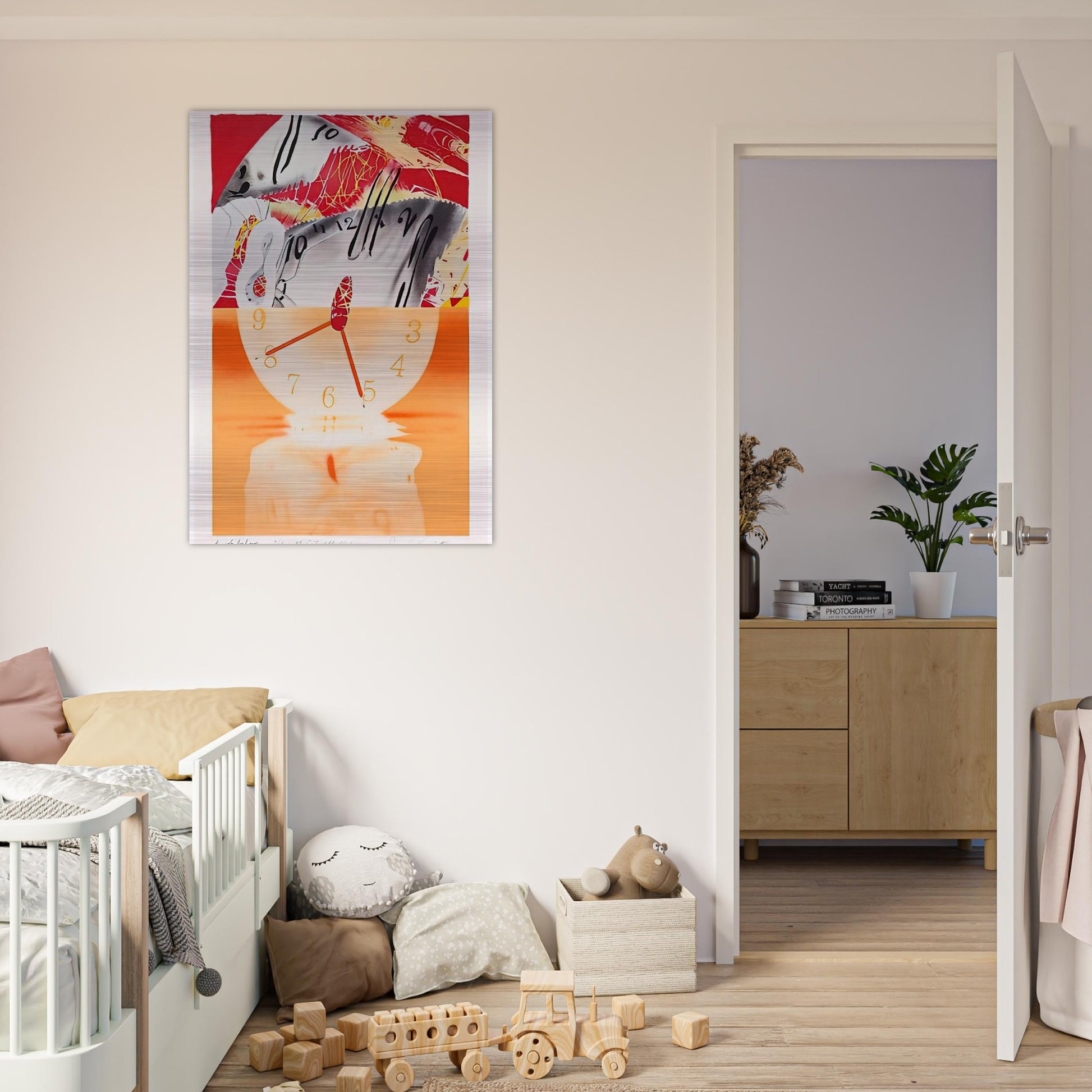 Hole in the Center of the Clock - James Rosenquist Brushed Aluminum Print - 70x100 cm / 28x40 inches | James Rosenquist Aluminum Print | James Rosenquist Prints
