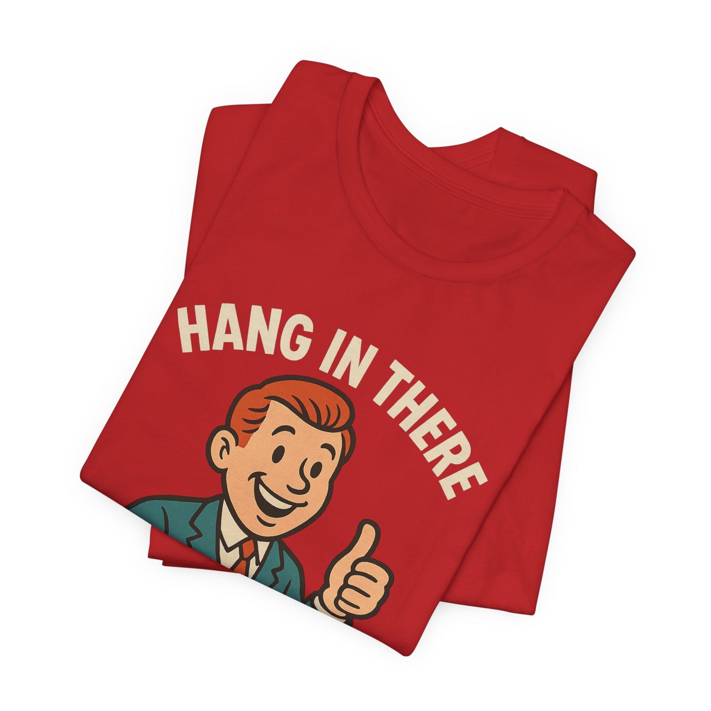 Grappige sarcastische quote T-shirt: "Blijf hangen, het wordt erger", donkere humor, grappig shirt