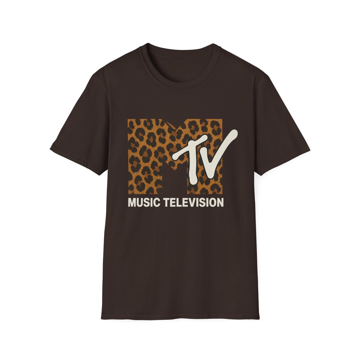 Vintage MTV Cheetah Print Grafisch T-Shirt Retro Muziek Televisie 80s 90s Throwback Band Shirt Unisex Dierenprint Rock Shirt