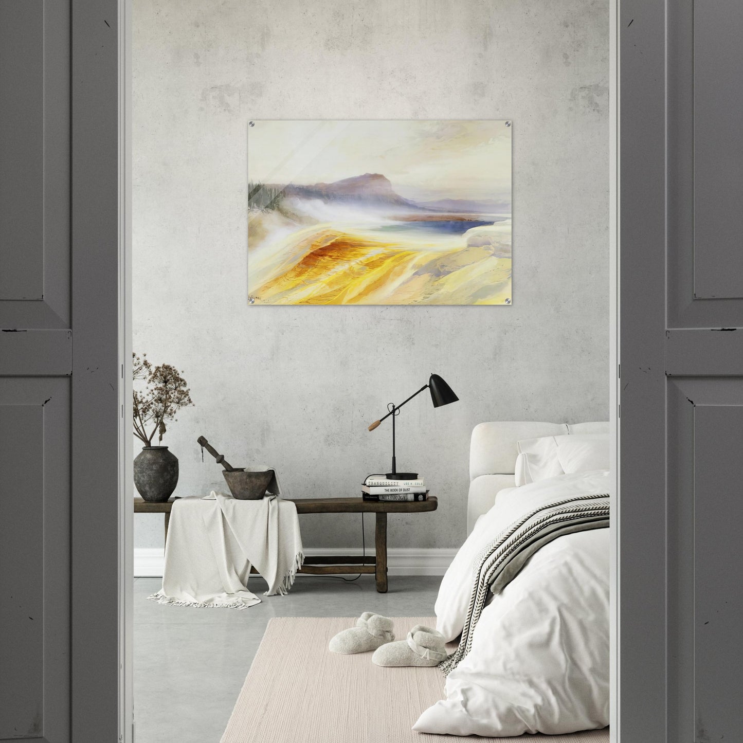 Great Blue Spring of the Lower Geyser Basin - Thomas Moran Acrylic Print - 70x100 cm / 28x40″ inches