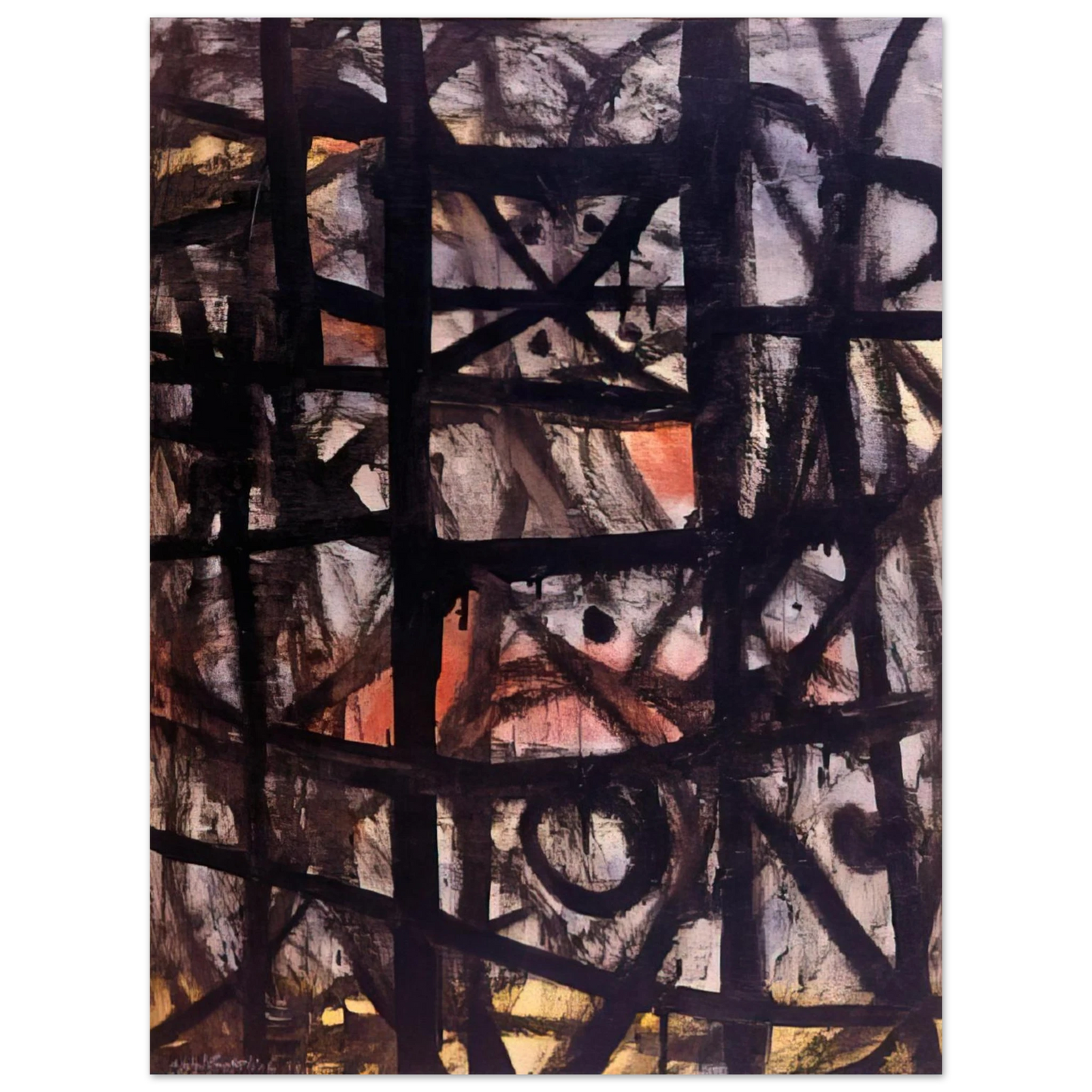 Adolph Gottlieb - The Cage - 1954  75x100 cm / 30x40inches Fine Art Poster
