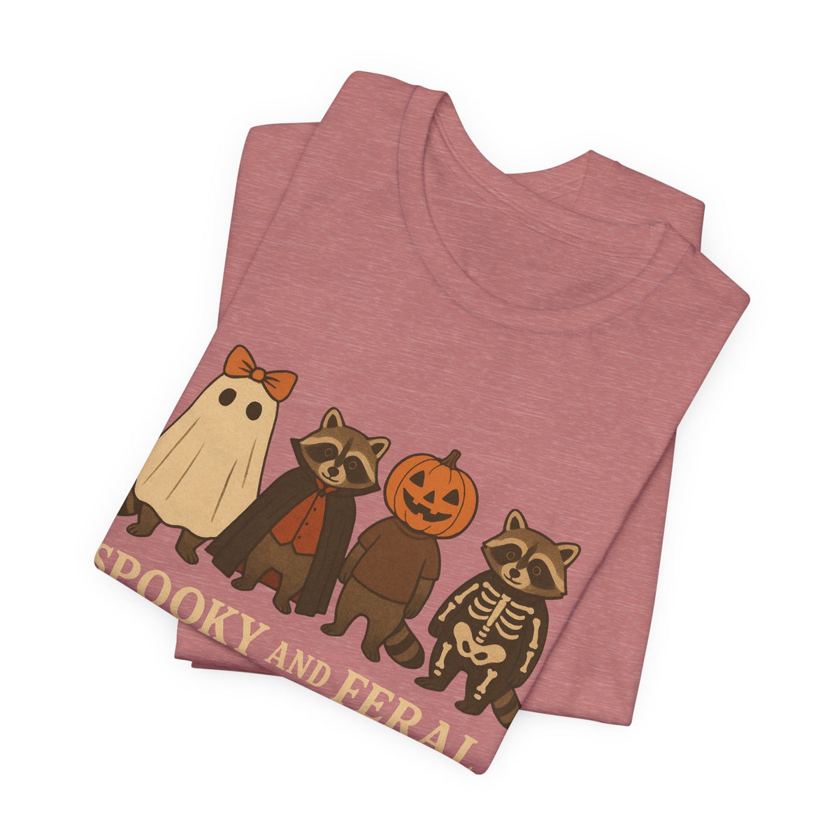 Spooky Raccoon Shirt, Grappige Halloween Grafisch T-shirt, Schattig Vintage Herfst T-shirt, Trendy Vrouwen Halloween Shirt, Feral Raccoon T-shirt