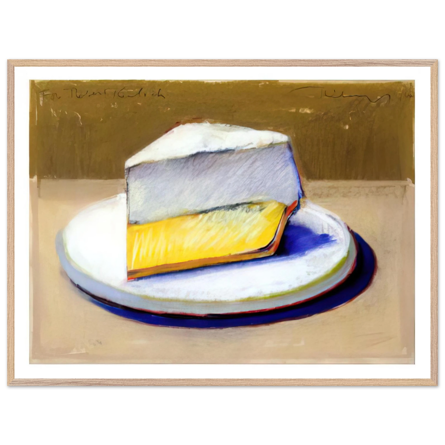 Wayne Thiebaud - Lemon Meringue Pie - 1964 Wall Art - 60x80 cm / 24x32 inches - Fine Art Poster-canvas - -