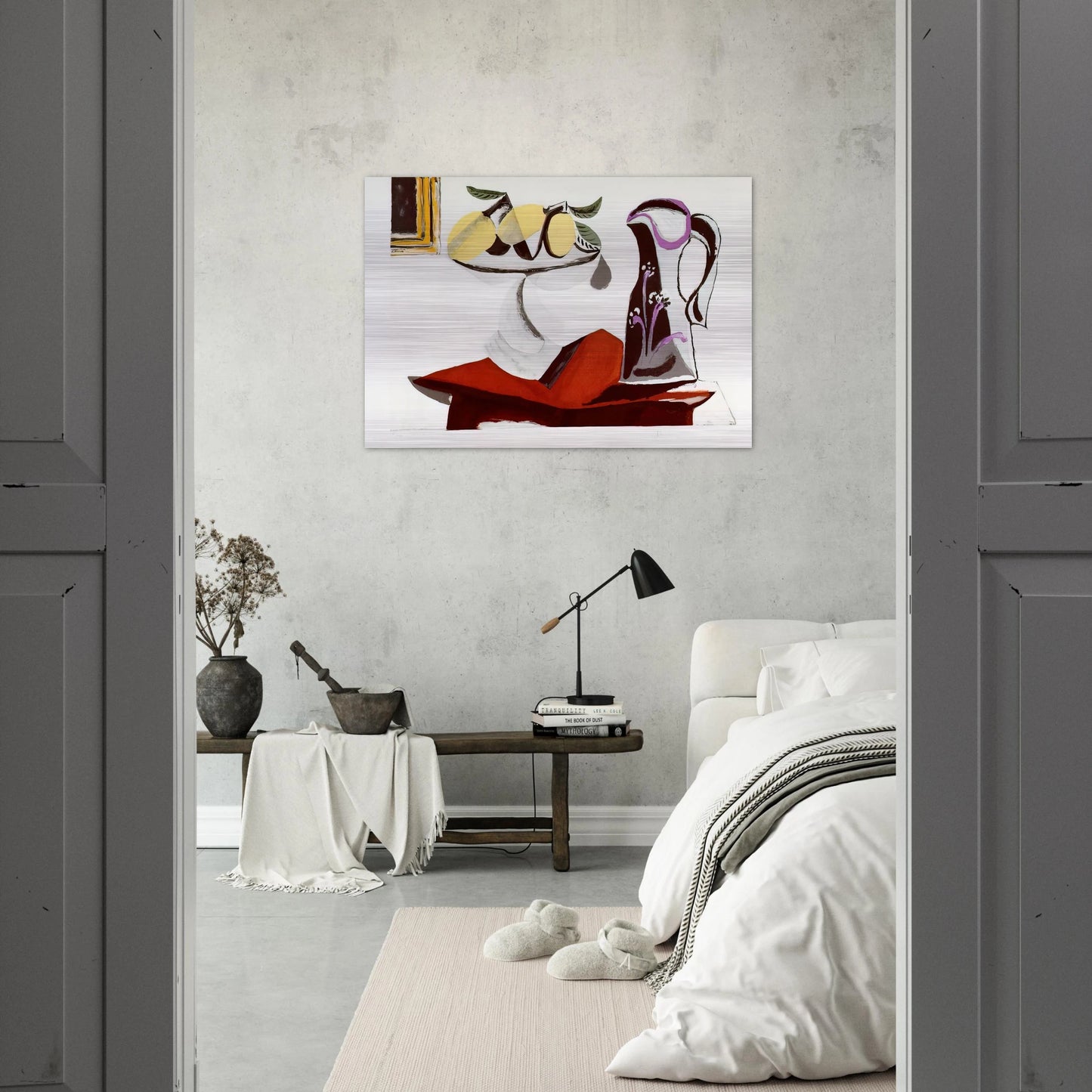 Still life with lemon and jug - Pablo Picasso Brushed Aluminum Print - 70x100 cm / 28x40 inches | Pablo Picasso Aluminum Print | Pablo Picasso Prints