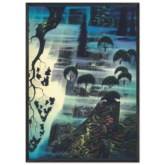 Surf Wind and Fog - Eyvind Earle 70x100 cm / 28x40 inches Framed Art Print – Black Wooden Frame