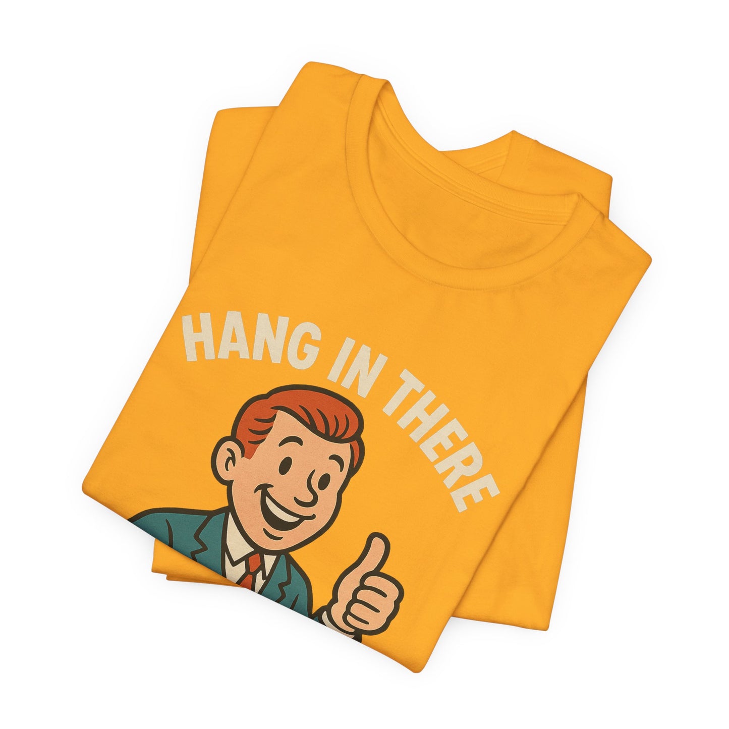 Grappige sarcastische quote T-shirt: "Blijf hangen, het wordt erger", donkere humor, grappig shirt