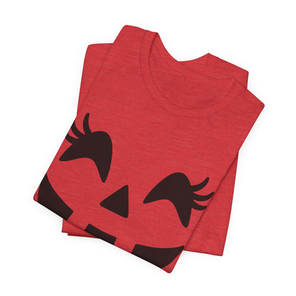 Jack-o'-lantern Gezicht Pompoen Wimpers Halloween Vrouwen Meisjes T-Shirt