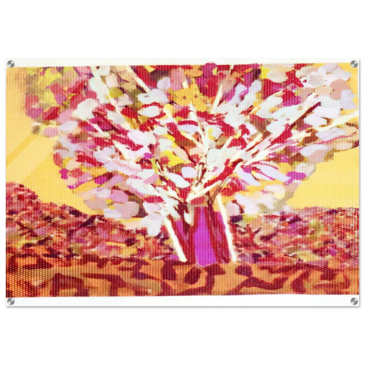 Utah, the Pregnant Tree - 1975 - Ronnie Landfield Acrylic Print - 70x100 cm / 28x40″ inches