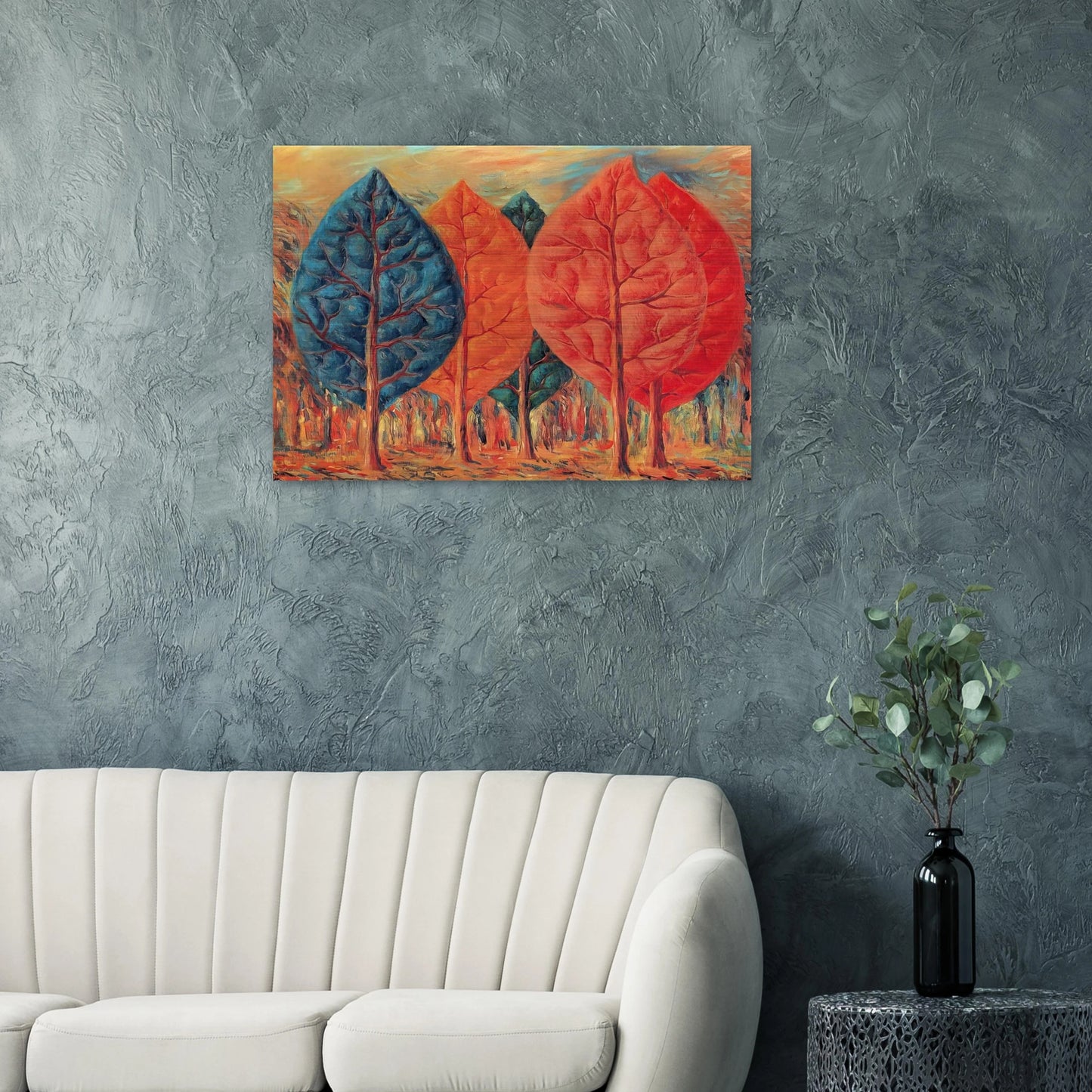 THE FIRE 1943 - Rene Magritte Brushed Aluminum Print - 70x100 cm / 28x40 inches | Rene Magritte Aluminum Print | Rene Magritte Prints