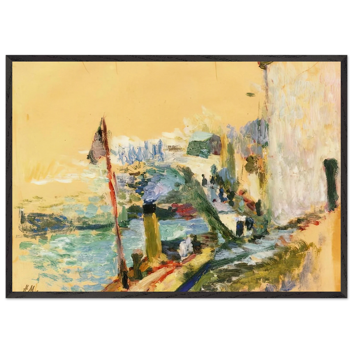 THE PORT OF BELLE ISLE SUR MER 1897 - Henri Matisse 70x100 cm / 28x40 inches Framed Art Print – Black Wooden Frame