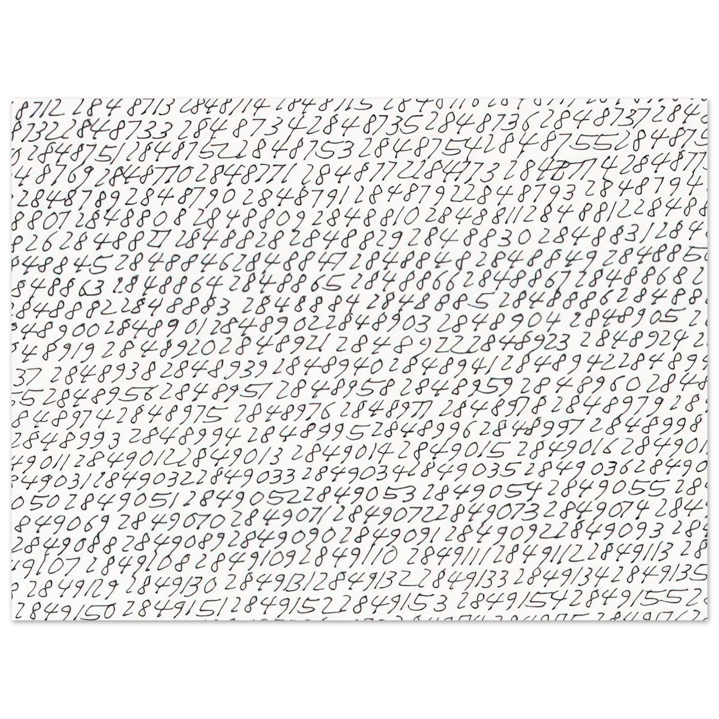Roman Opalka - 19651 - âˆž, Detail - Conceptual Art  75x100 cm / 30x40inches Fine Art Poster