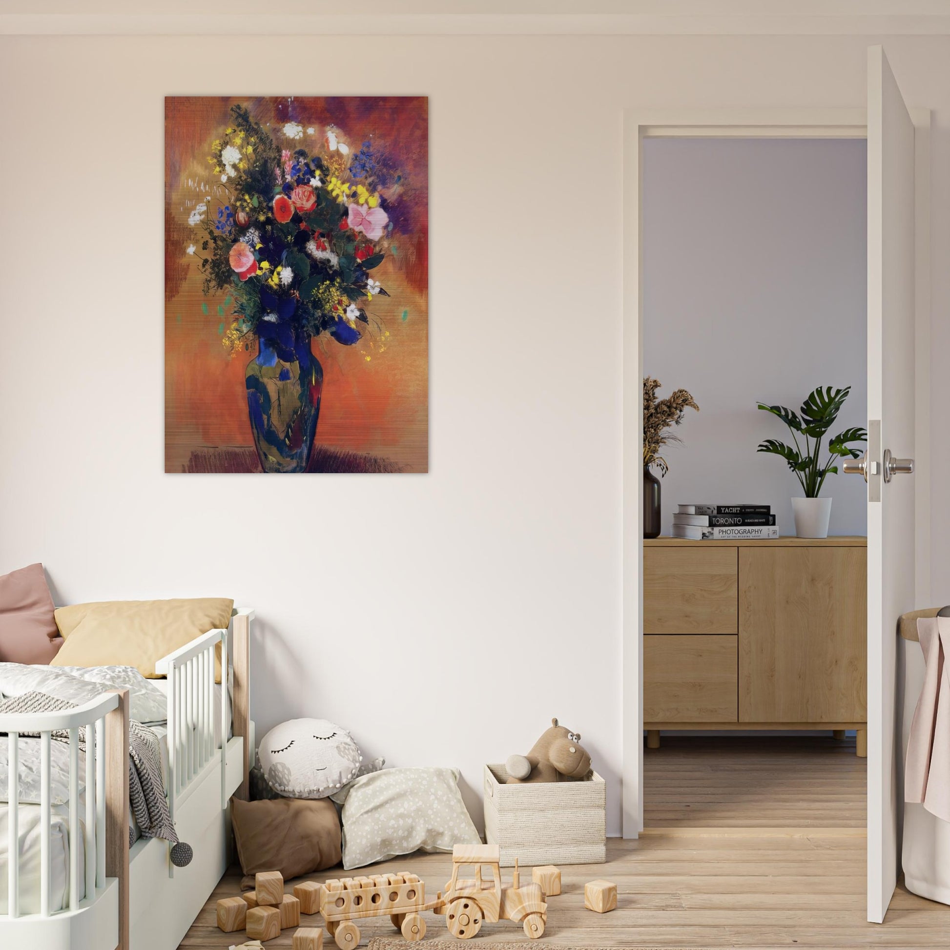 LARGE BOUQUET OF WILD FLOWERS - Odilon Redon Brushed Aluminum Print - 70x100 cm / 28x40 inches | Odilon Redon Aluminum Print | Odilon Redon Prints