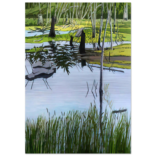 Joanna's Marsh - 2000 - Neil Welliver Brushed Aluminum Print - 70x100 cm / 28x40 inches | Neil Welliver Aluminum Print | Neil Welliver Prints
