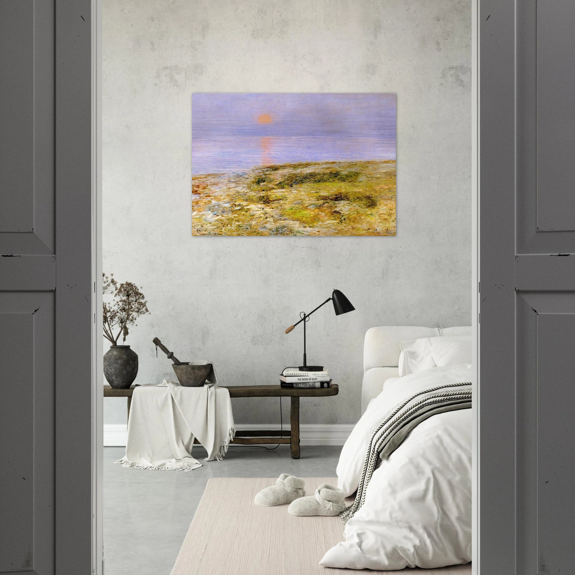 Sunset, Isle of Shoals - Childe Hassam Brushed Aluminum Print - 70x100 cm / 28x40 inches | Childe Hassam Aluminum Print | Childe Hassam Prints