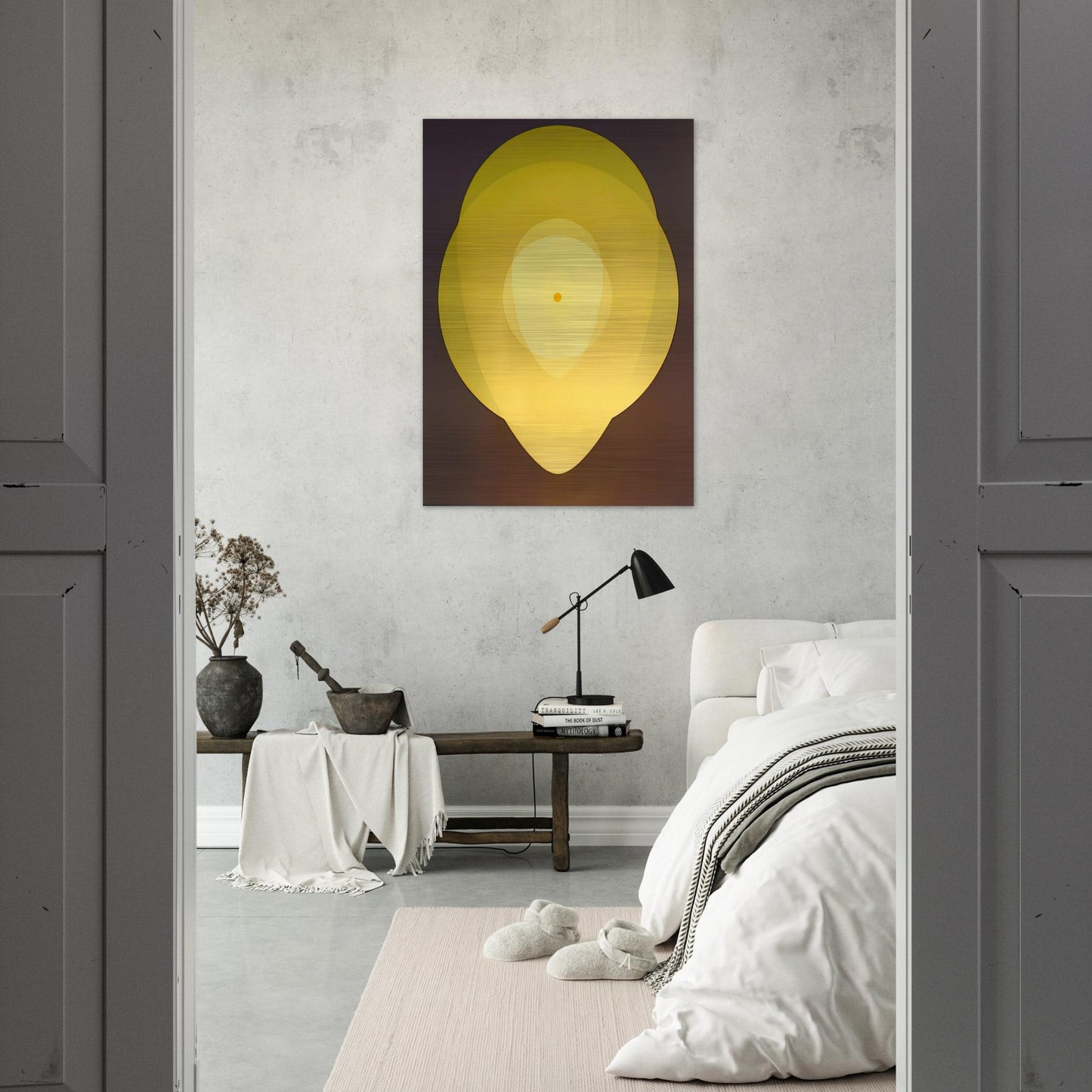 Yellow Mandala - 1970 - Clarence Holbrook Carter Brushed Aluminum Print - 70x100 cm / 28x40 inches | Clarence Holbrook Carter Aluminum Print | Clarence Holbrook Carter Prints