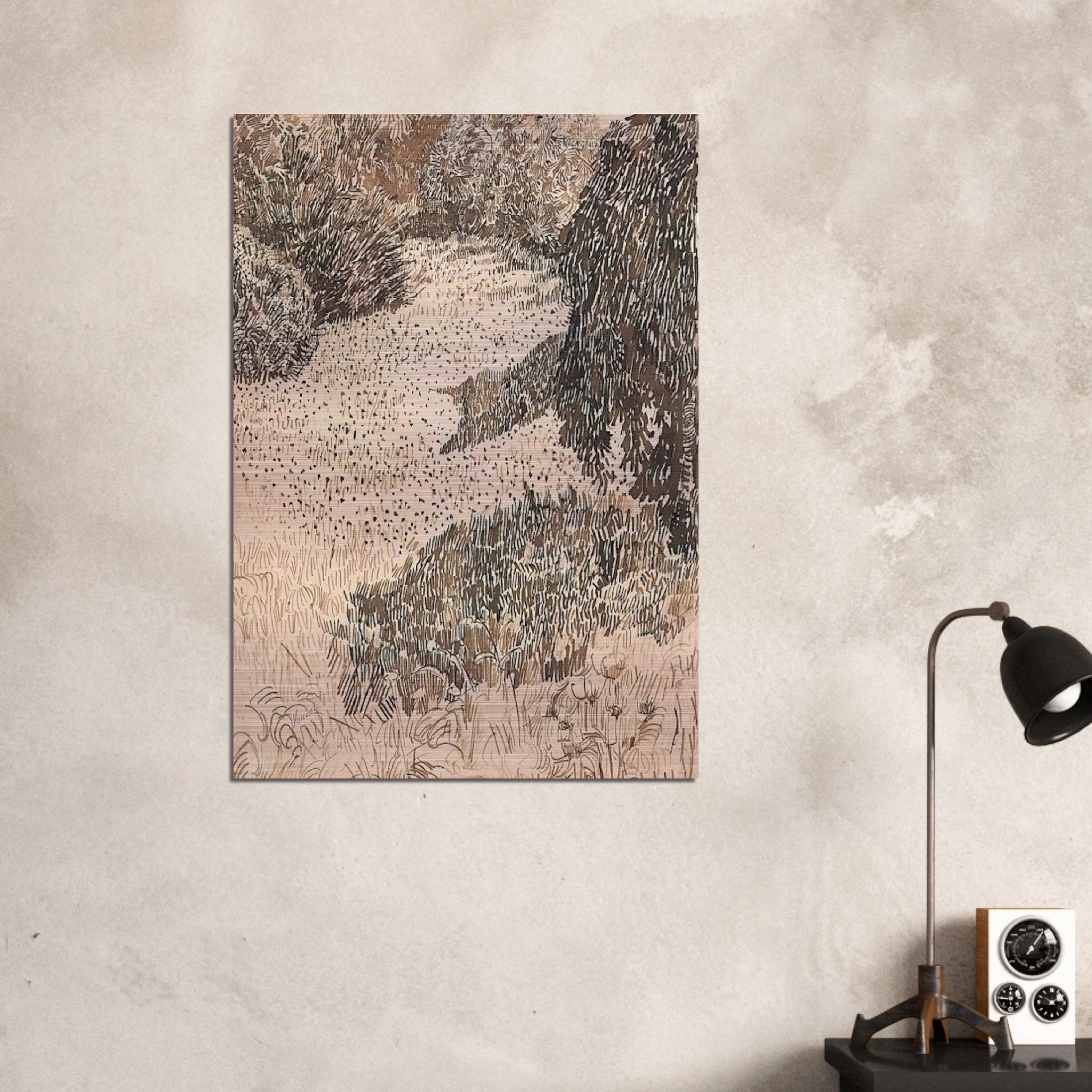The Corner of the Park - Vincent van Gogh Brushed Aluminum Print - 70x100 cm / 28x40 inches | Vincent van Gogh Aluminum Print | Vincent van Gogh Prints
