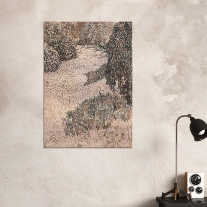 The Corner of the Park - Vincent van Gogh Brushed Aluminum Print - 70x100 cm / 28x40 inches | Vincent van Gogh Aluminum Print | Vincent van Gogh Prints