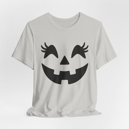 Jack-o'-lantern Gezicht Pompoen Wimpers Halloween Vrouwen Meisjes T-Shirt