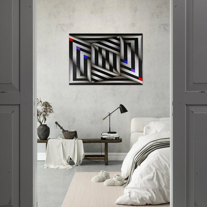 Saratoy III - 1980 - Omar Rayo Brushed Aluminum Print - 70x100 cm / 28x40 inches | Omar Rayo Aluminum Print | Omar Rayo Prints