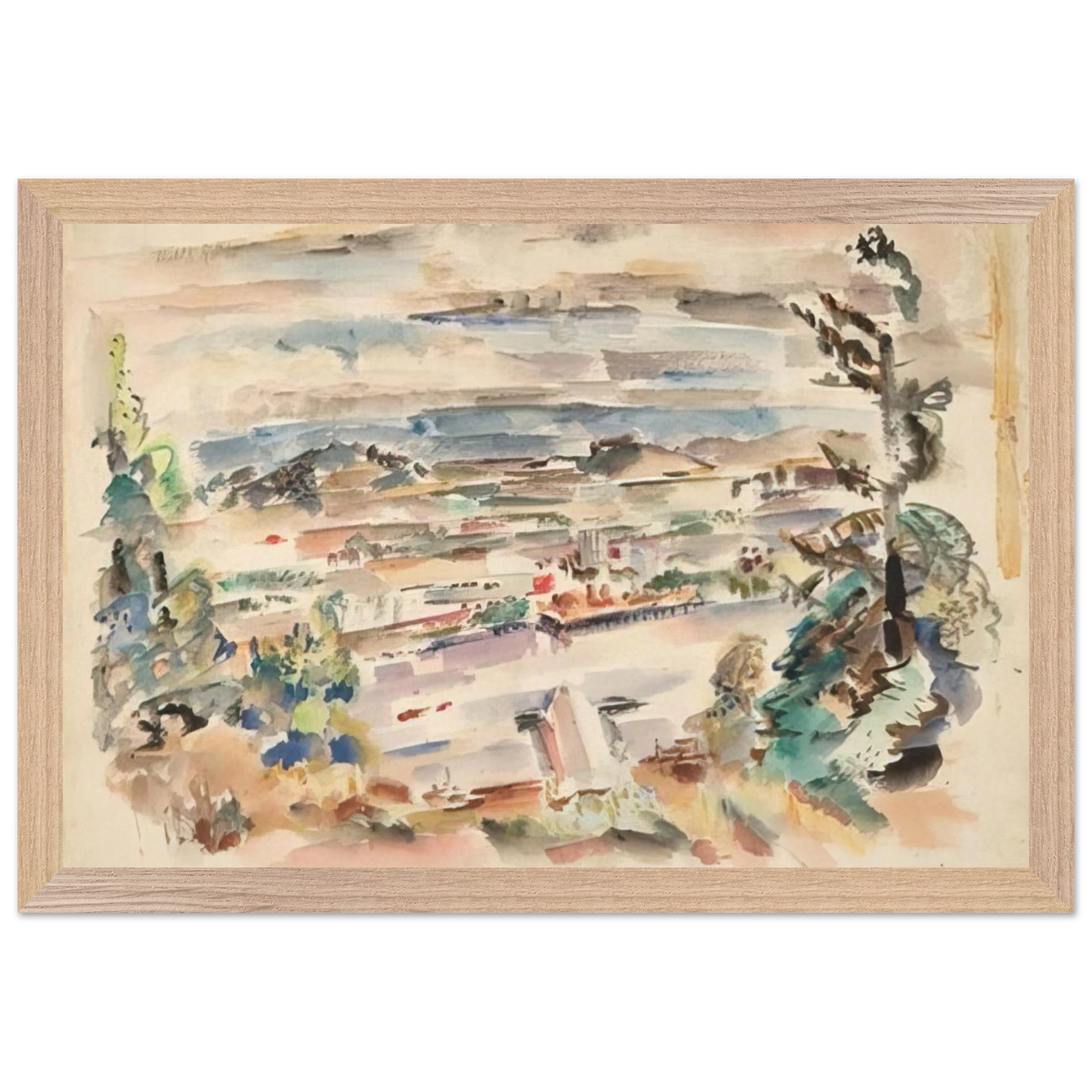 Mark Rothko - Untitled - 1929 Wall Art - 30x40 cm / 12x16 inches - Premium Wooden Framed Poster With Fine Art Paper-canvas - Black frame