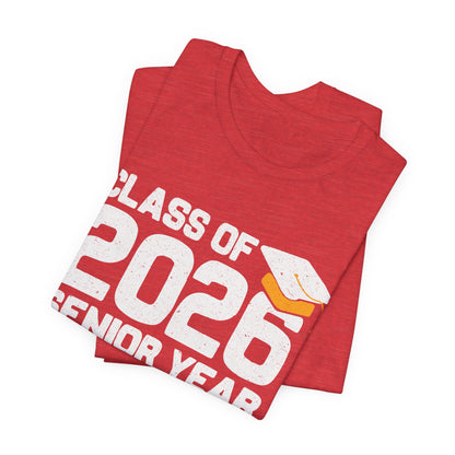 Klas van 2026 Laatstejaars T-shirt, Afstudeershirt, Unisex Afstudeergeschenk, Middelbare School Leerlingen Kleding, College Gebonden T-shirt