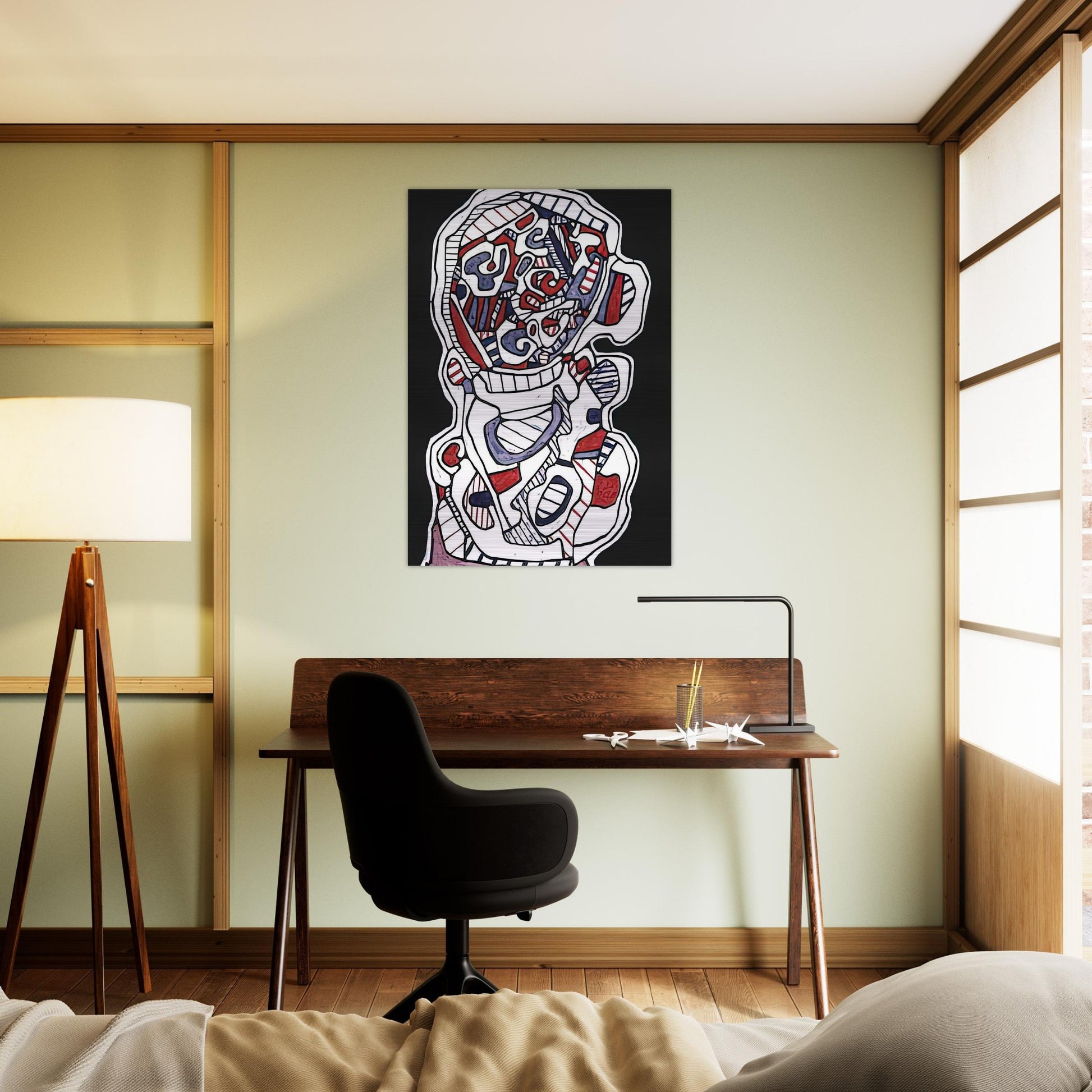 TEA VII - Jean Dubuffet Brushed Aluminum Print - 70x100 cm / 28x40 inches | Jean Dubuffet Aluminum Print | Jean Dubuffet Prints