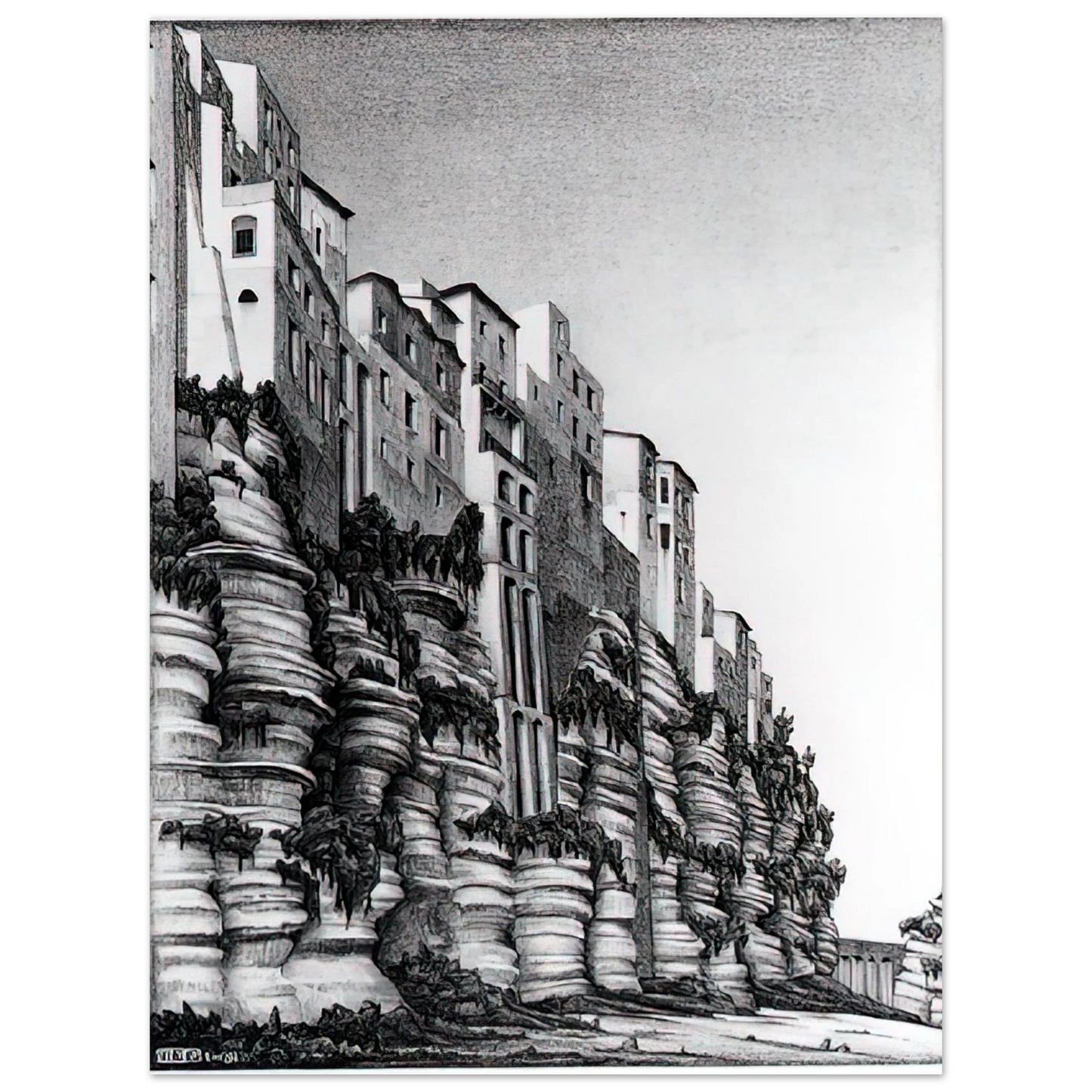 MC Escher - TROPEA CALABRIA Wall art - A1 (59.4 x 84.1  cm) - Fine Art Poster-canvas - -