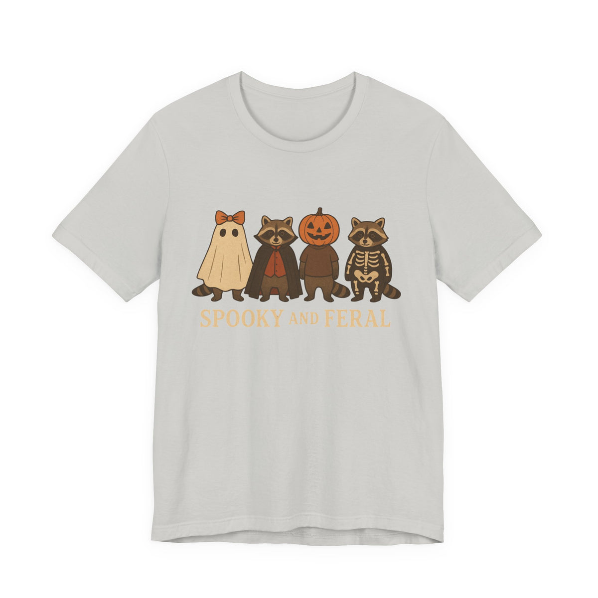 Spooky Raccoon Shirt, Grappige Halloween Grafisch T-shirt, Schattig Vintage Herfst T-shirt, Trendy Vrouwen Halloween Shirt, Feral Raccoon T-shirt