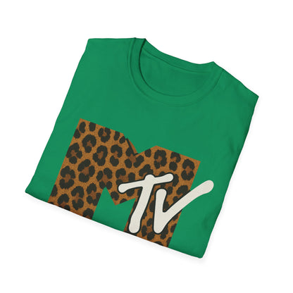 Vintage MTV Cheetah Print Grafisch T-Shirt Retro Muziek Televisie 80s 90s Throwback Band Shirt Unisex Dierenprint Rock Shirt