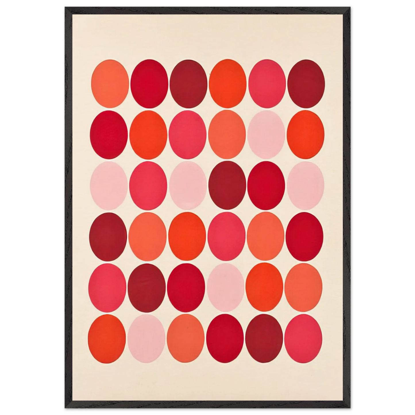 Red - 1966 - Thomas Downing 70x100 cm / 28x40 inches Framed Art Print – Black Wooden Frame
