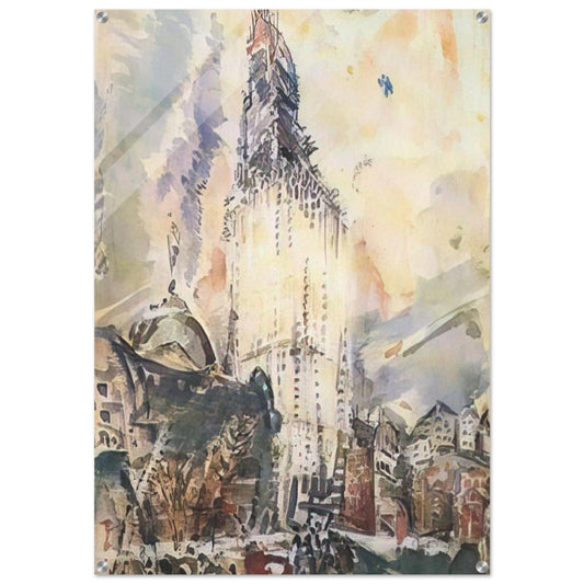 Woolworth Building No. 28 - 1912 - John Marin Acrylic Print - 70x100 cm / 28x40″ inches | John Marin Wall Art | John Marin Prints