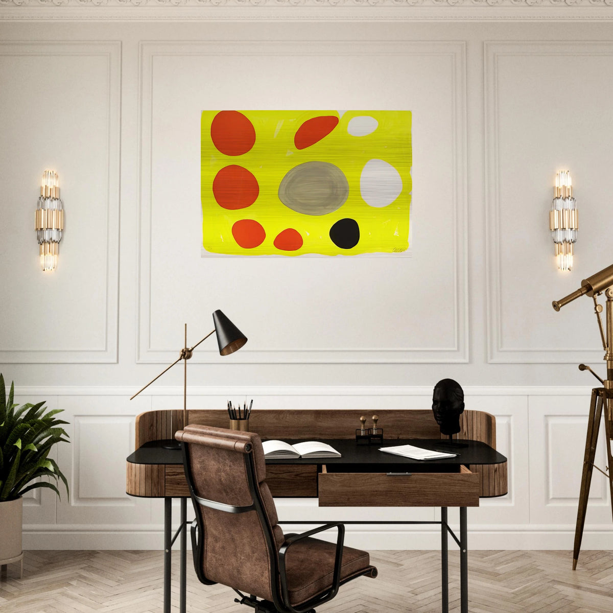 GREY OVAL 1975 - Alexander Calder Brushed Aluminum Print - 70x100 cm / 28x40 inches | Alexander Calder Aluminum Print | Alexander Calder Prints