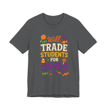 Zal Studenten Ruilen Voor Snoep Leerkracht Schattig Halloween Kostuum T-Shirt