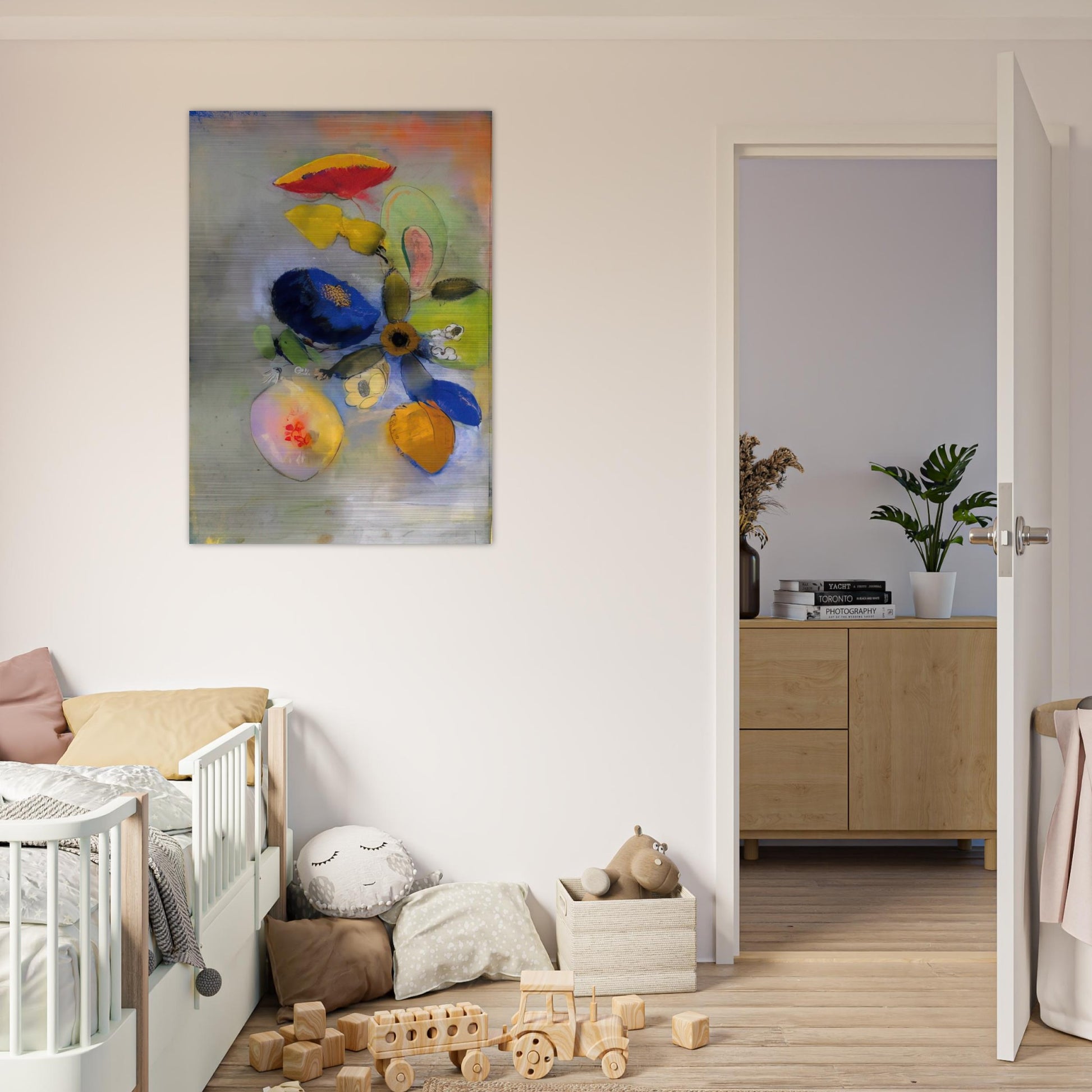 FLOWERS 3 - Odilon Redon Brushed Aluminum Print - 70x100 cm / 28x40 inches | Odilon Redon Aluminum Print | Odilon Redon Prints
