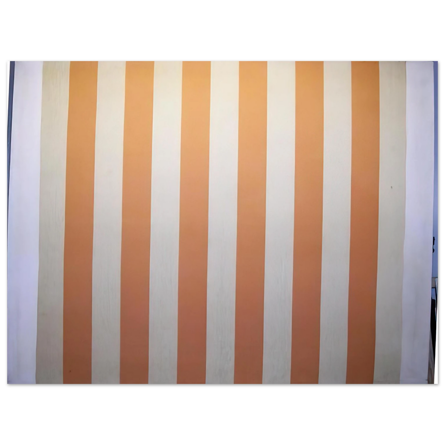 Daniel Buren - Peinture acrylique blanche sur tissu rayÃƒÂ© blanc et orange - 1967  75x100 cm / 30x40inches Fine Art Poster