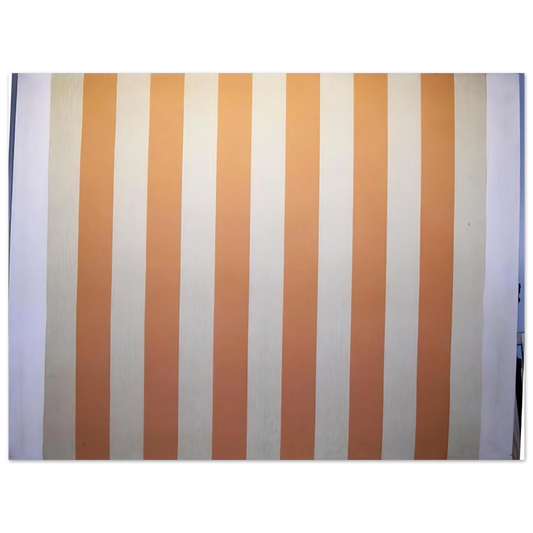 Daniel Buren - Peinture acrylique blanche sur tissu rayÃƒÂ© blanc et orange - 1967  75x100 cm / 30x40inches Fine Art Poster