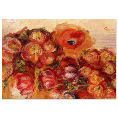 Study of Flowers Anemones and Tulips - Pierre-Auguste Renoir Brushed Aluminum Print - 70x100 cm / 28x40 inches | Pierre-Auguste Renoir Aluminum Print | Pierre-Auguste Renoir Prints