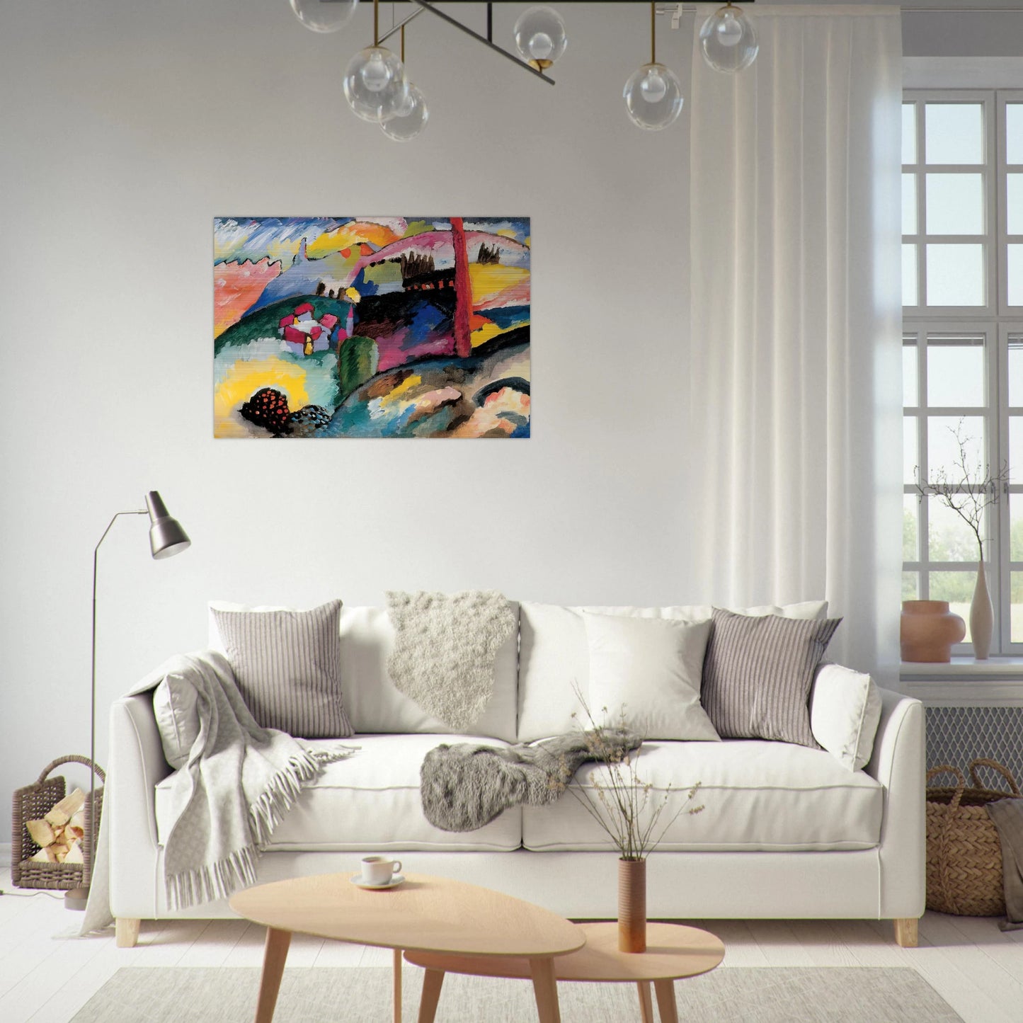 LANDSCAPE WITH FACTORY CHIMNEY 1910 - Wassily Kandinsky Brushed Aluminum Print - 70x100 cm / 28x40 inches | Wassily Kandinsky Aluminum Print | Wassily Kandinsky Prints