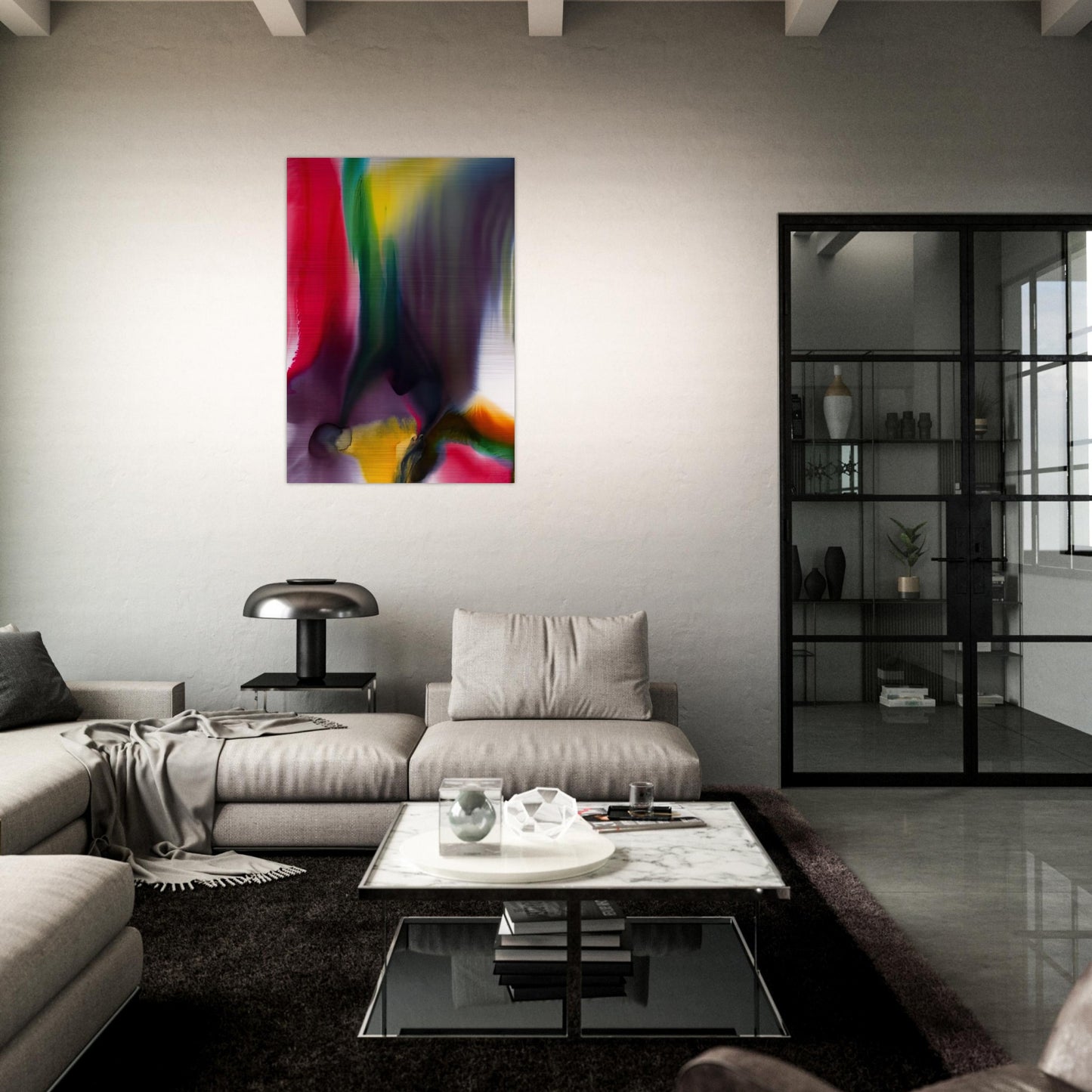 Phenomena Agate Bridge - 1978 - Paul Jenkins Brushed Aluminum Print - 70x100 cm / 28x40 inches | Paul Jenkins Aluminum Print | Paul Jenkins Prints