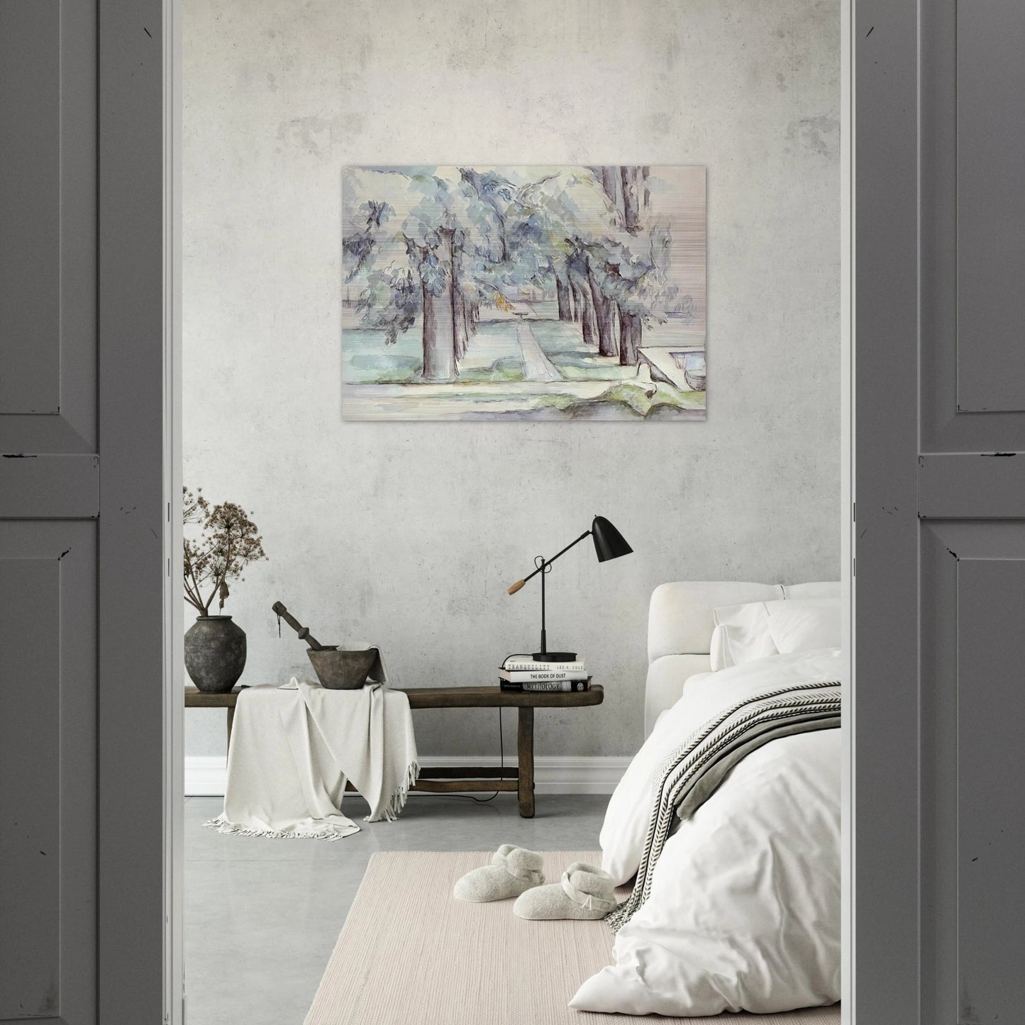 Pool and Lane of Chestnut Trees at Jas de Bouffan - Paul Cézanne Brushed Aluminum Print - 70x100 cm / 28x40 inches | Paul Cézanne Aluminum Print | Paul Cézanne Prints