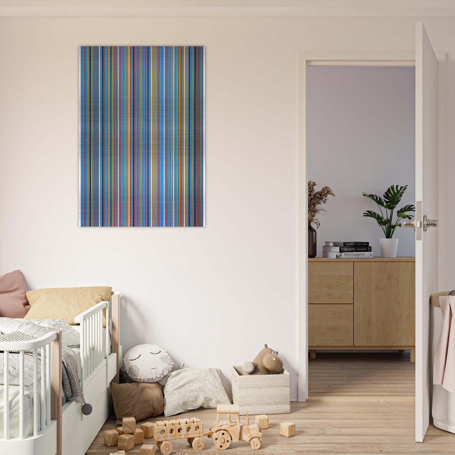BIG BLUE 1982 - Bridget Riley Brushed Aluminum Print - 70x100 cm / 28x40 inches | Bridget Riley Aluminum Print | Bridget Riley Prints