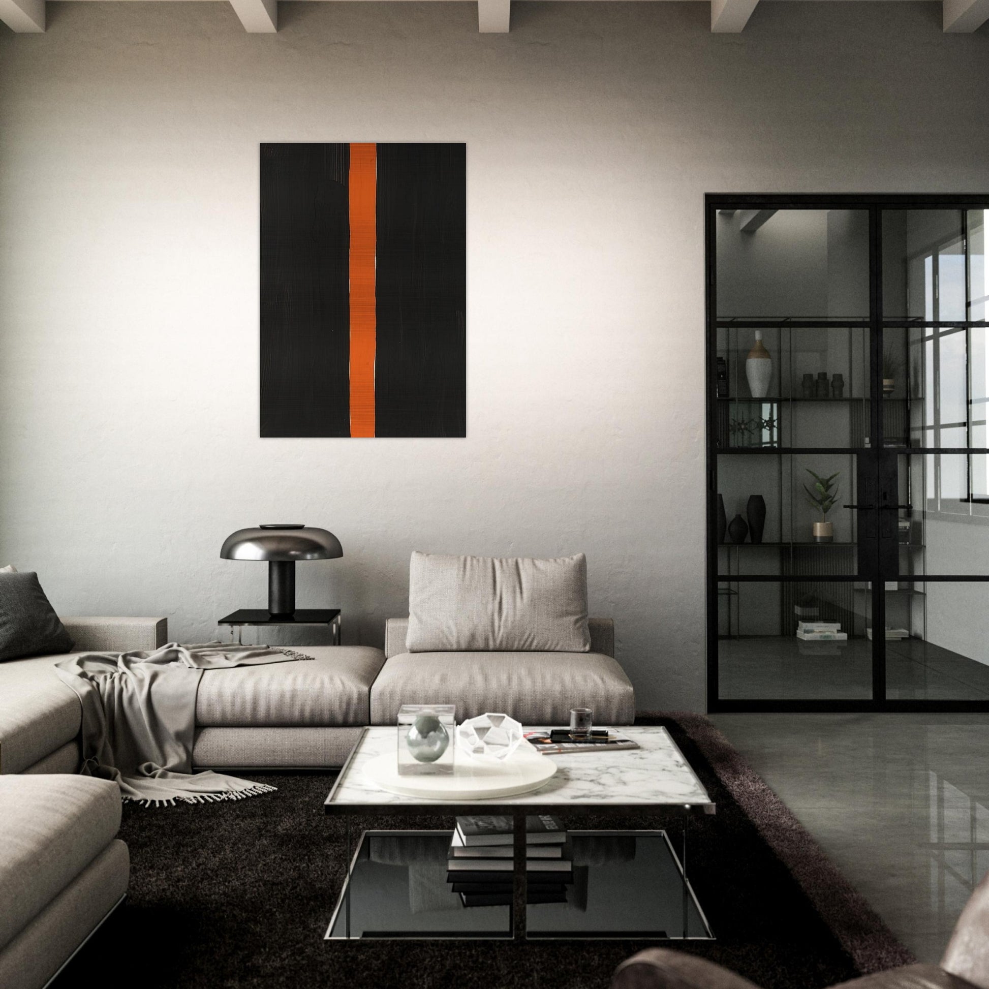 Untitled Black and Orange - 1988 - Gunther Forg Brushed Aluminum Print - 70x100 cm / 28x40 inches | Gunther Forg Aluminum Print | Gunther Forg Prints