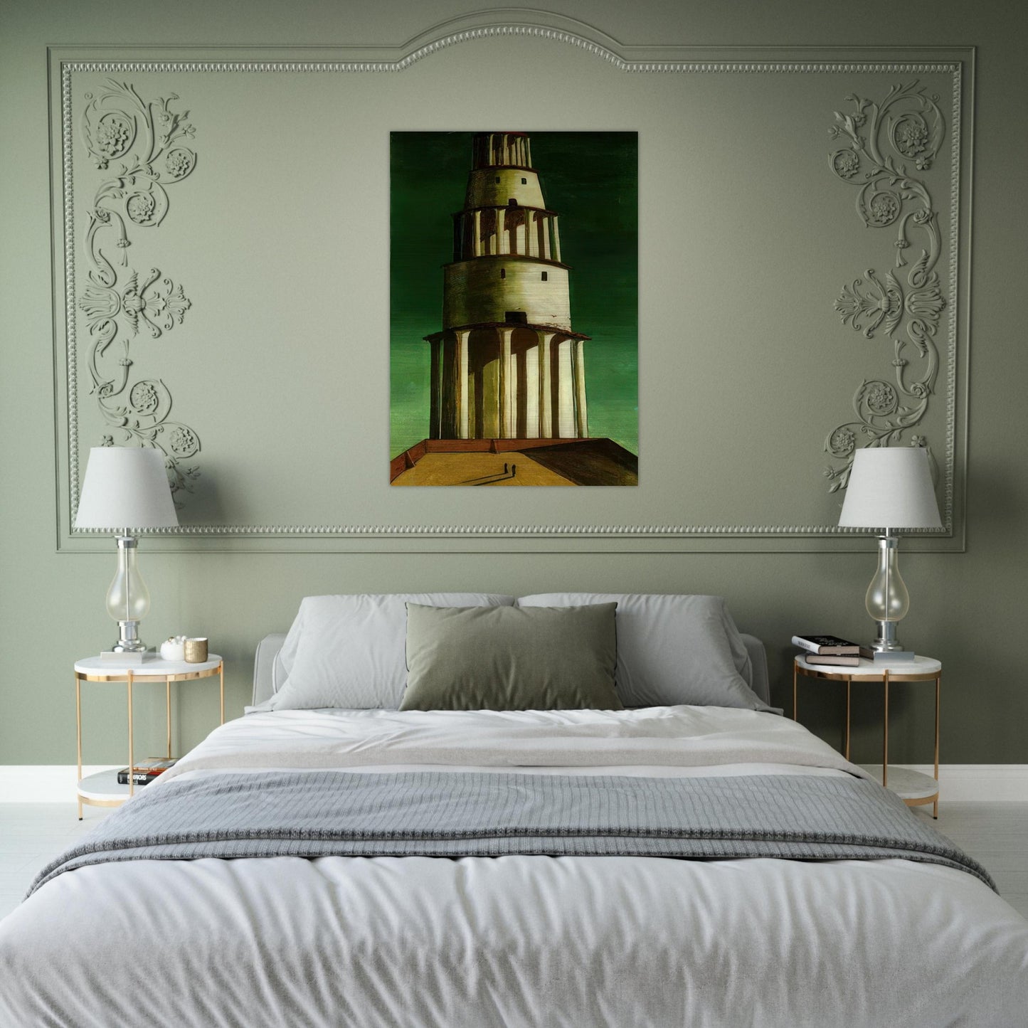 THE GREAT TOWER 1913 - Giorgio de Chirico Brushed Aluminum Print - 70x100 cm / 28x40 inches | Giorgio de Chirico Aluminum Print | Giorgio de Chirico Prints