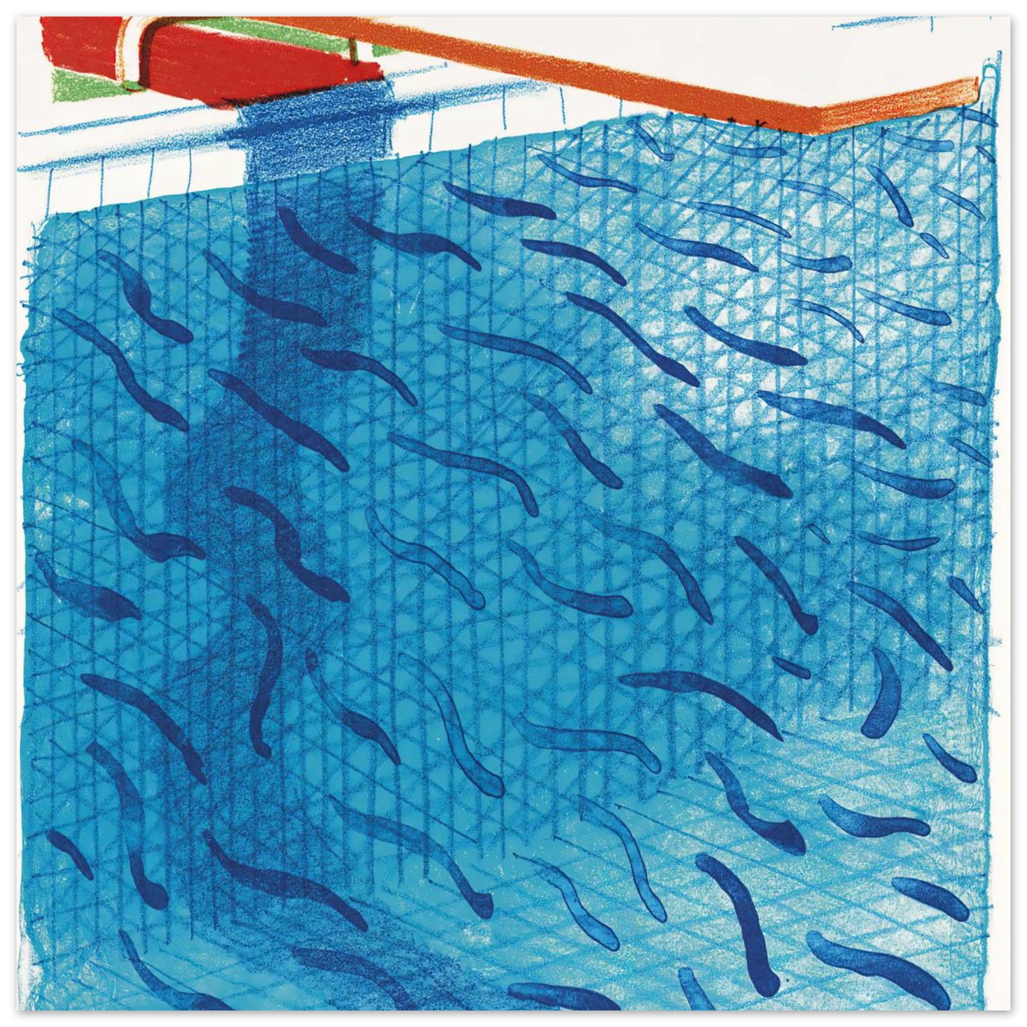 David Hockney - David Hockney Wall art - 50x70 cm / 20x28 inches - Premium Wooden Framed Poster With Fine Art Paper-canvas - White frame